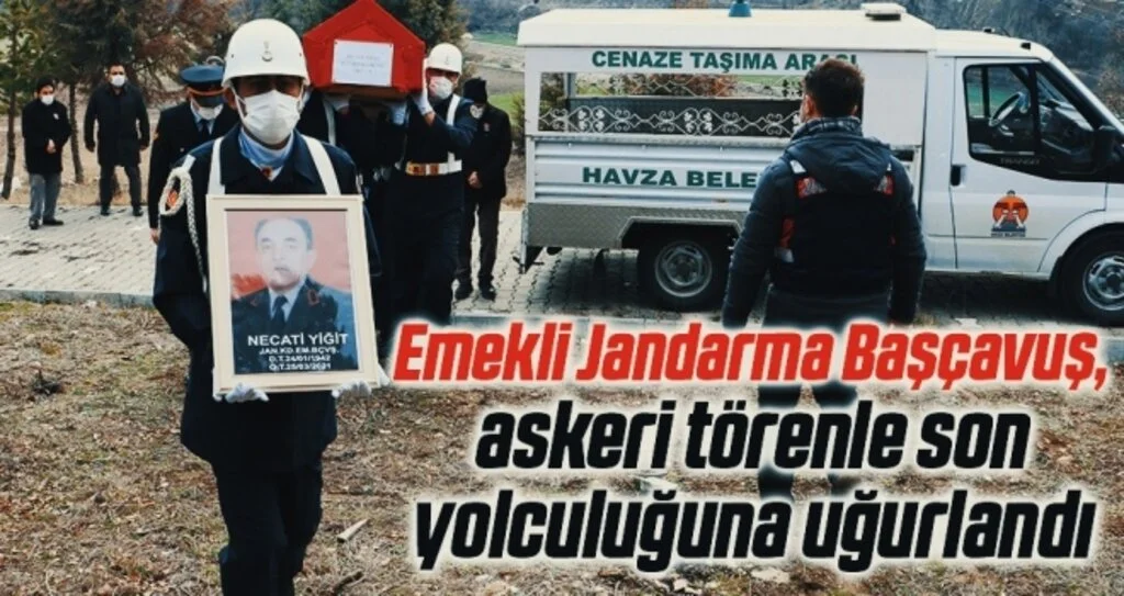 Emekli Jandarma Başçavuş, askeri törenle son yolculuğuna uğurlandı