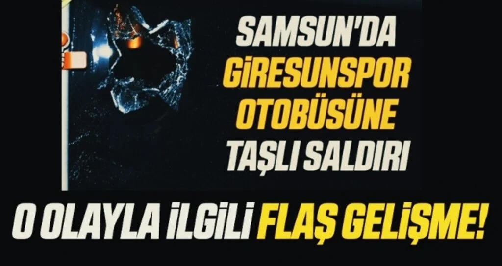GZT Giresunspor kafilesini taşıyan otobüsün camını taşla kıran şüpheli yakalandı
