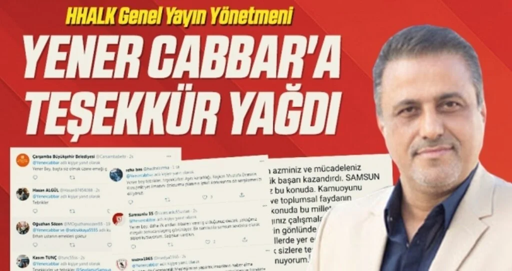 HHALK Genel Yayın Yönetmeni A. Yener Cabbar'a teşekkür yağdı 