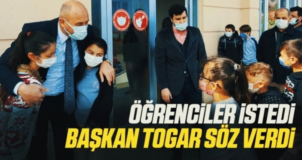 Öğrenciler istedi Tekkeköy Belediye Başkanı Hasan Togar söz verdi
