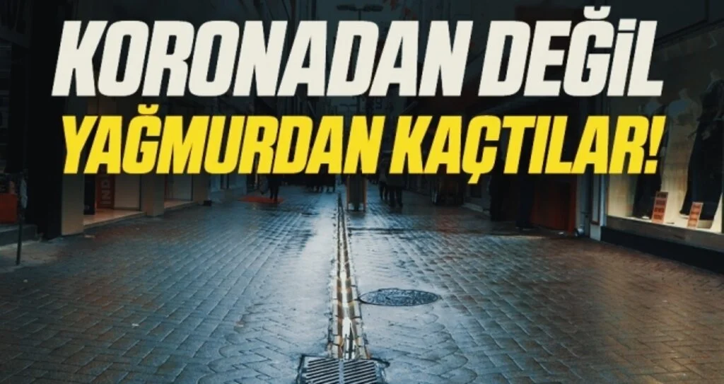 Samsun'da koronadan değil yağmurdan kaçtılar!