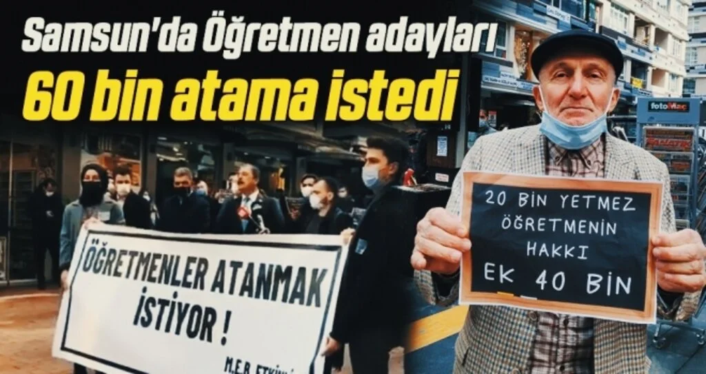 Samsun'da Öğretmen adayları 60 bin atama istedi