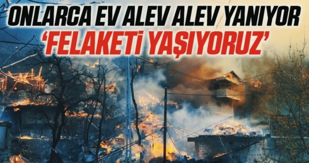Son Dakika: Artvin'deki köyde yangın! 50'ye yakın ev alev aldı