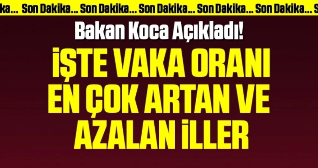 Son dakika! Bakan Koca, vaka oranı en çok artan ve azalan illeri açıkladı