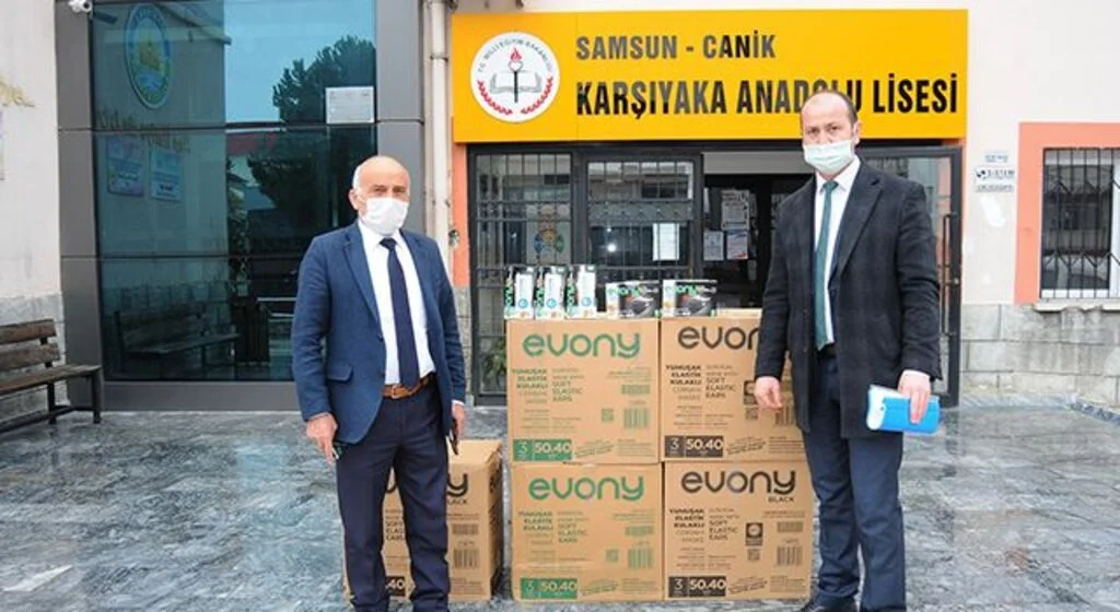 Canik'te okullara maske takviyesi