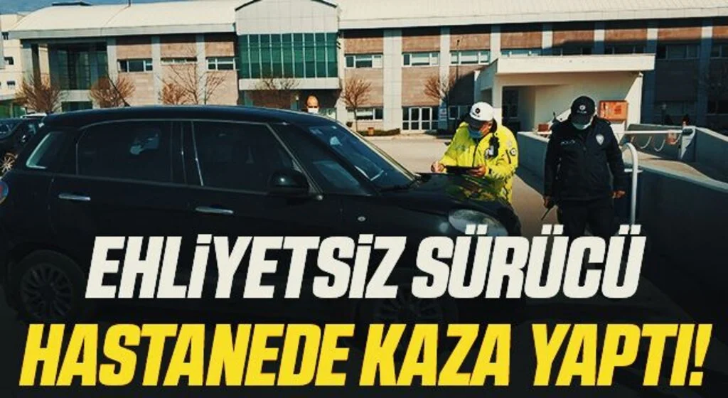 Hastanenin otoparkının duvarına çarpan ehliyetsiz sürücü yaralandı
