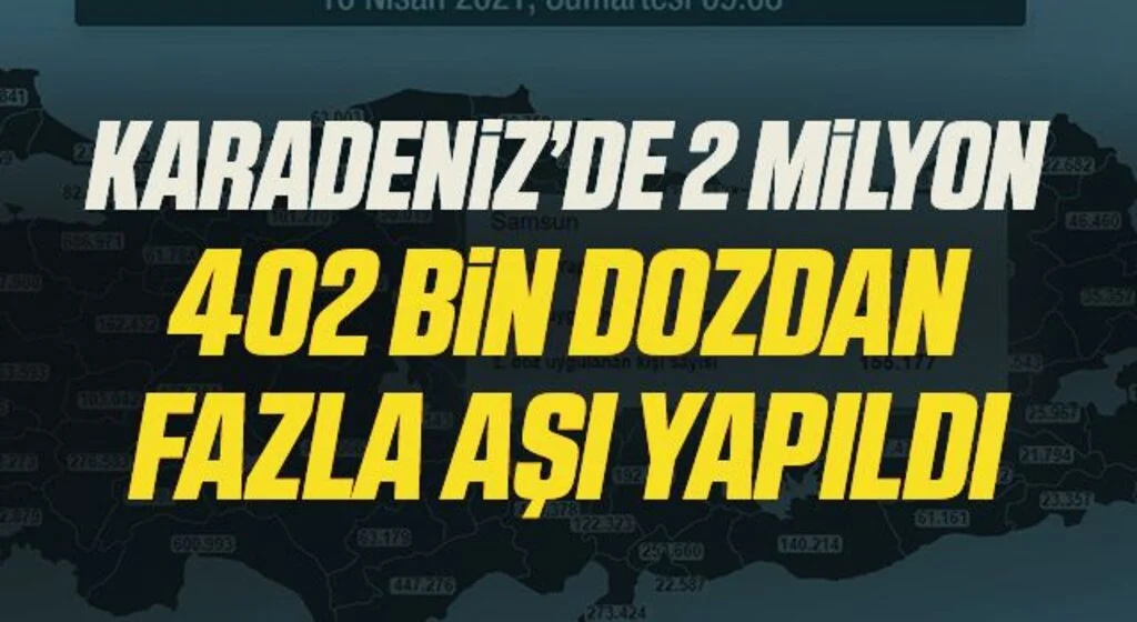 Karadeniz’de 2 milyon 402 bin dozdan fazla aşı yapıldı