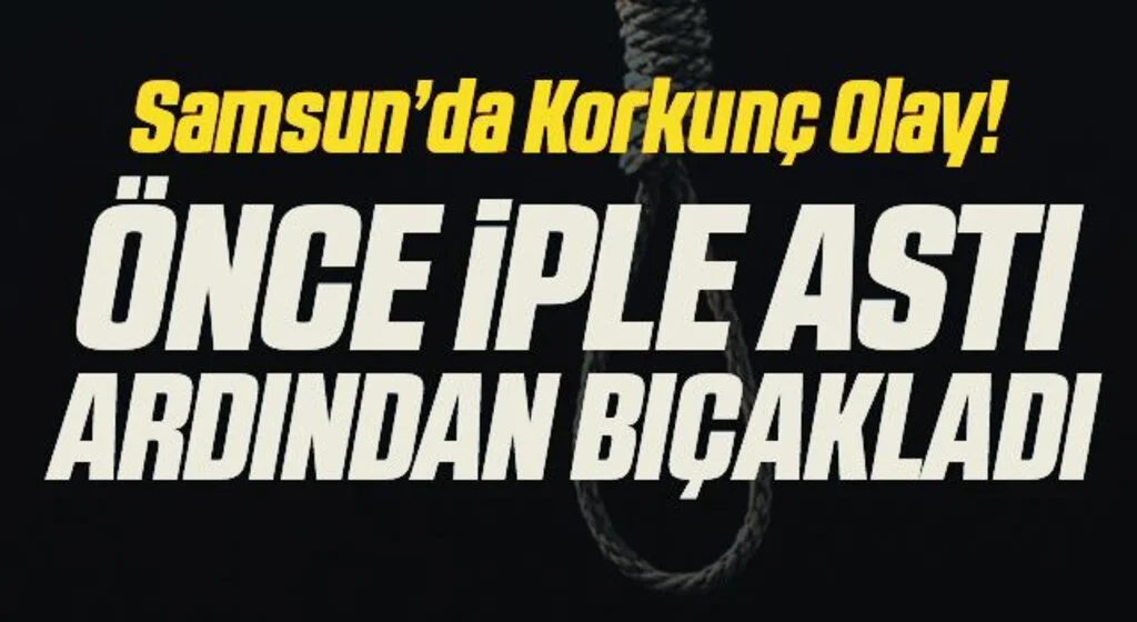 Kendini asmak isteyen şahıs komşuları ipi kesince bu kez kendini bıçakladı
