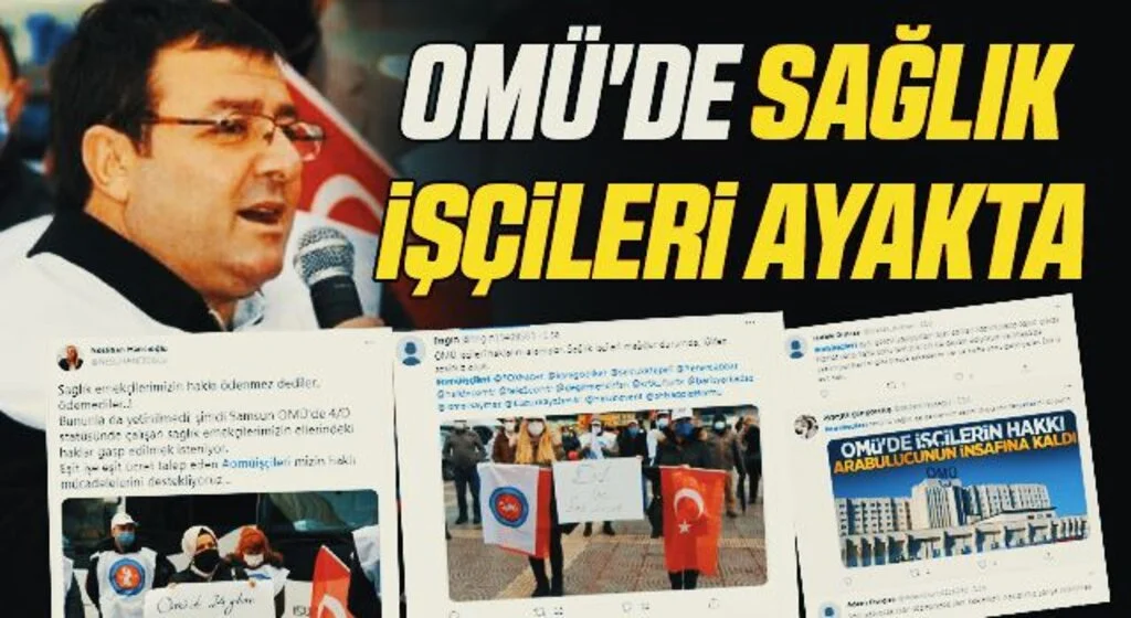 OMÜ'de Sağlık İşçileri Ayakta