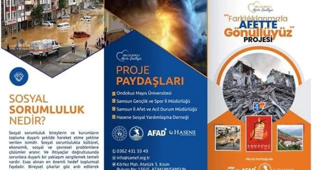 OMÜ’den “Farklıklarımızla Afette Gönüllüyüz Projesi"ne destek