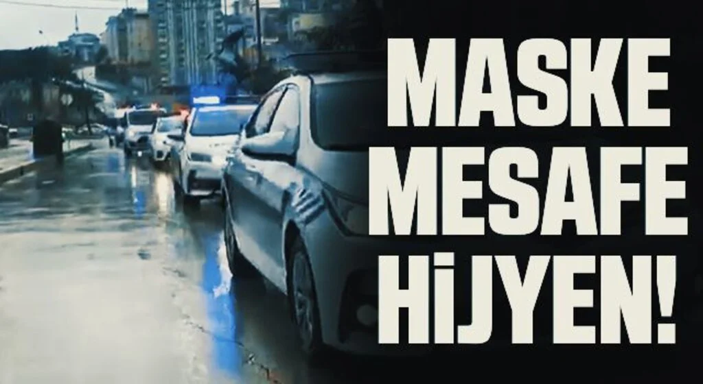 Polis kortejinde 'maske, mesafe ve hijyen' uyarısı