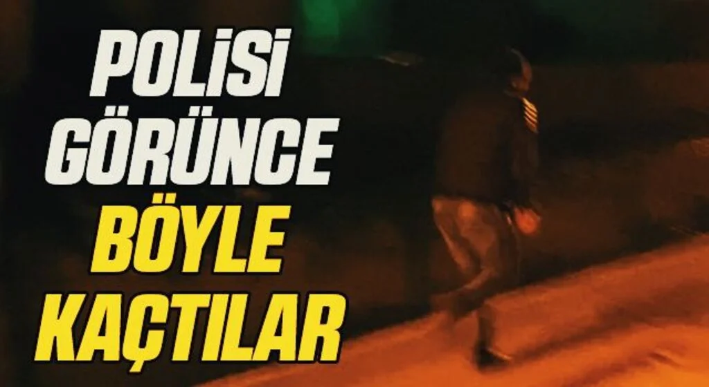 Polisi görünce böyle kaçtılar