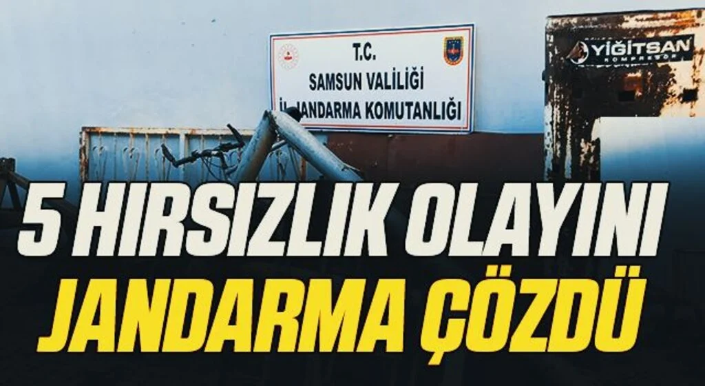 Samsun'da 5 hırsızlık olayını jandarma çözdü