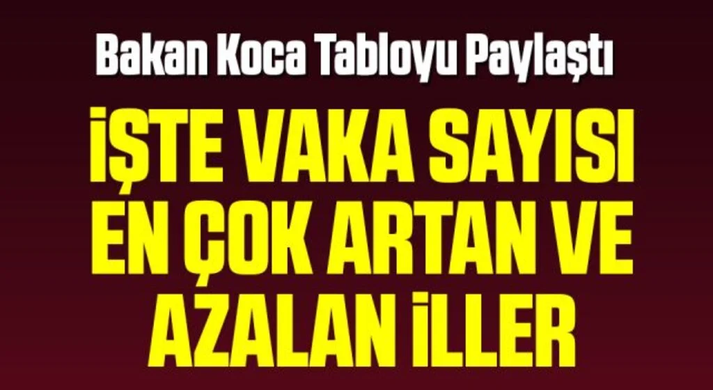 Son Dakika: Bakan Koca duyurdu! İşte vaka sayısı en çok artan ve azalan iller