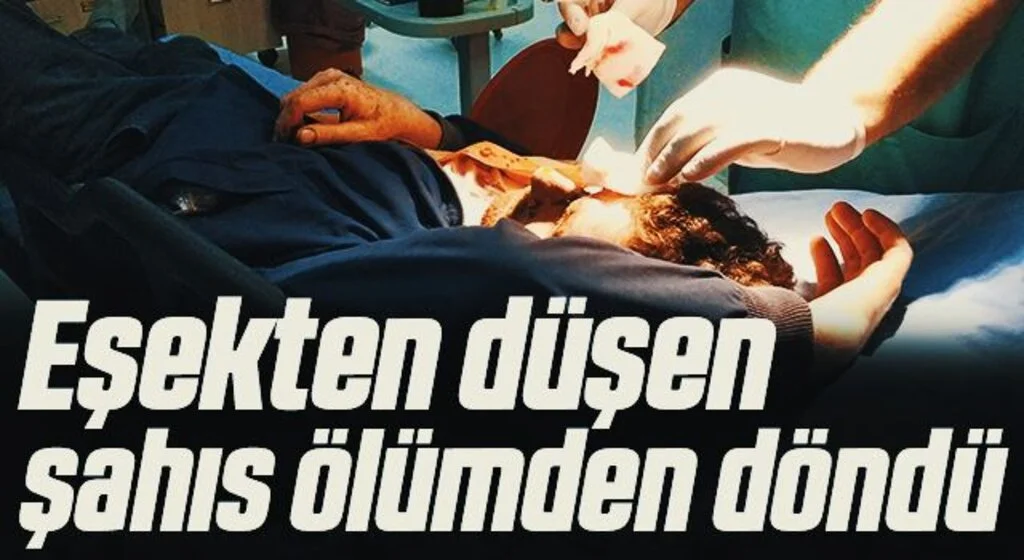 Eşekten düşen şahıs ölümden döndü