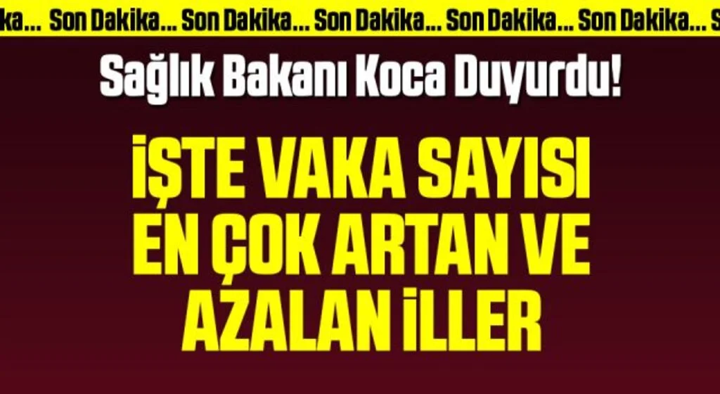 Sağlık Bakanı Koca, vaka sayısı en çok azalan illeri duyurdu