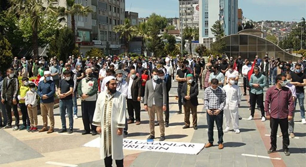 Samsun'da İsrail'in Filistin'e yönelik saldırıları protesto edildi