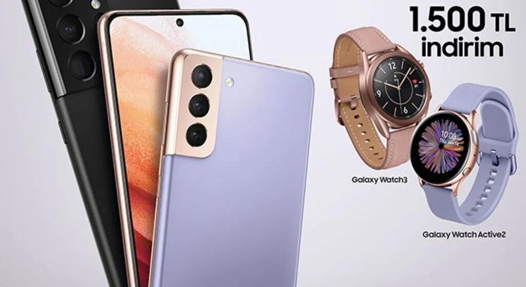 Samsung Galaxy S21 5G Serisi telefonlardan birini alanlara seçili Galaxy akıllı saatlerde büyük indirim! 
