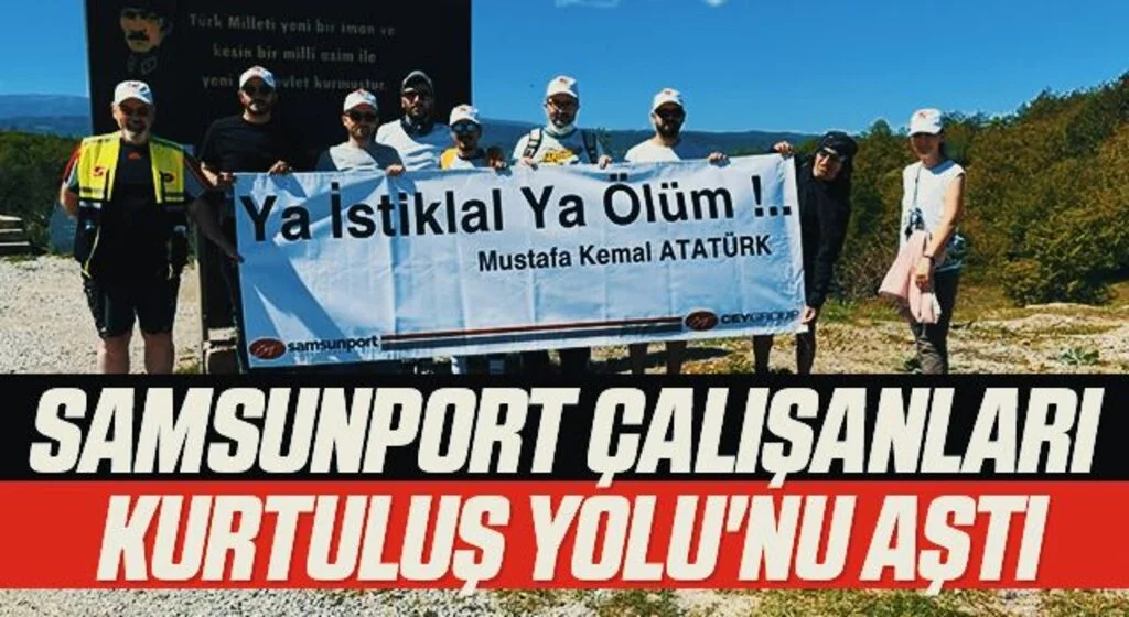 Samsunport çalışanları 'Kurtuluş Yolu'nu aştı