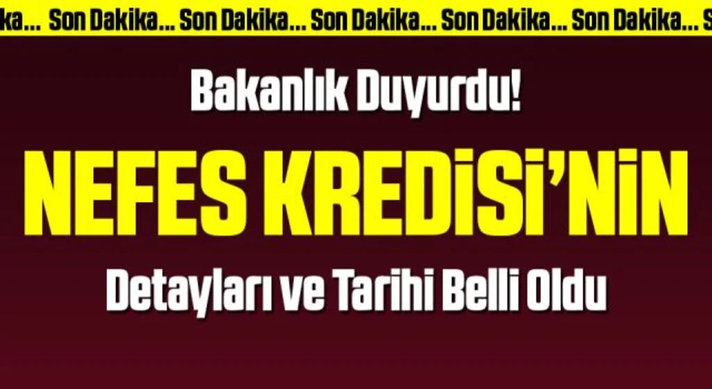 Son Dakika! Bakanlık duyurdu! '2021 Nefes Kredisi' uygulaması başlıyor