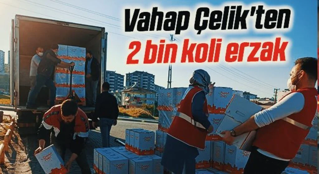 Vahap Çelik'ten 2 bin koli erzak