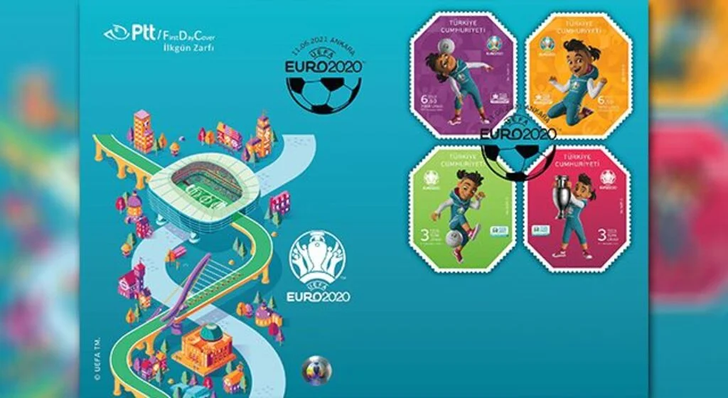 PTT Tarafından Resmi Lisansla Çıkarılan 'EUFA EURO 2020TM' Konulu Anma Pulu ve İlkgün Zarfı
