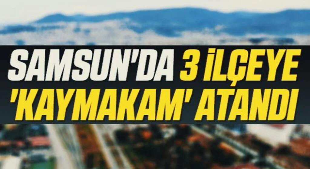 Samsun'da 3 ilçeye 'kaymakam' atandı