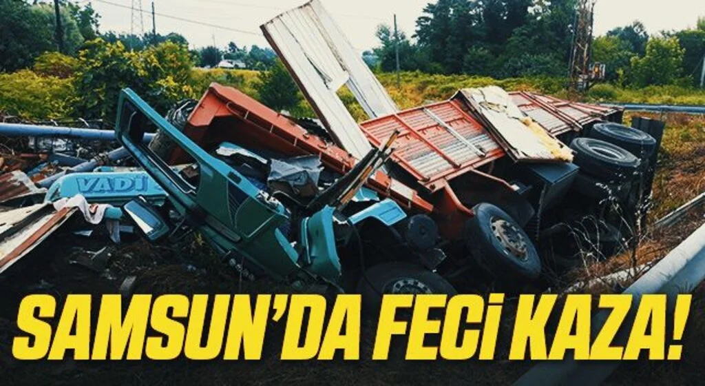 Samsun'da Feci Kaza! Kamyon şarampole devrildi: 1 ağır yaralı"