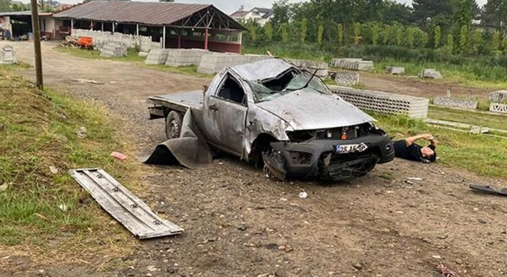 Samsun'da kamyonet takla attı: 1 yaralı