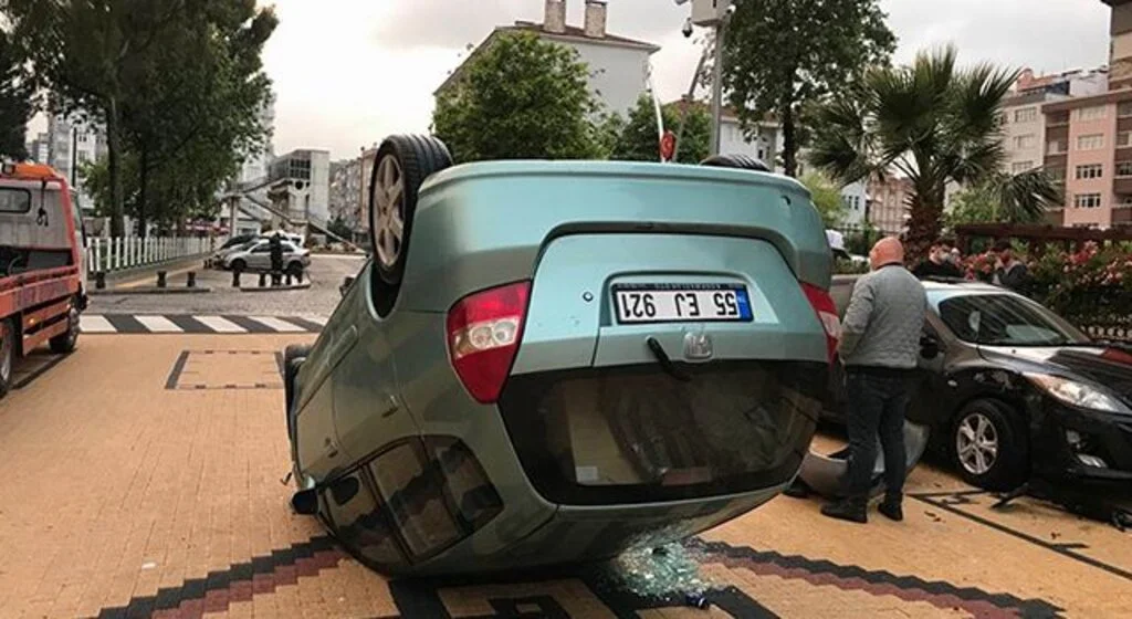 Samsun'da otomobil takla attı: 1 yaralı