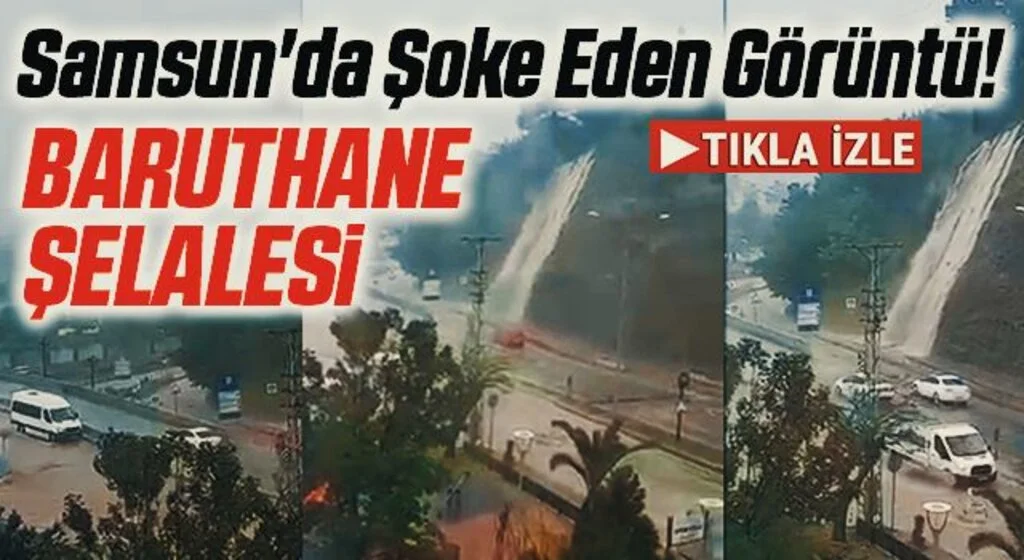 Samsun'da Şoke Eden Görüntü! Baruthane Şelalesi