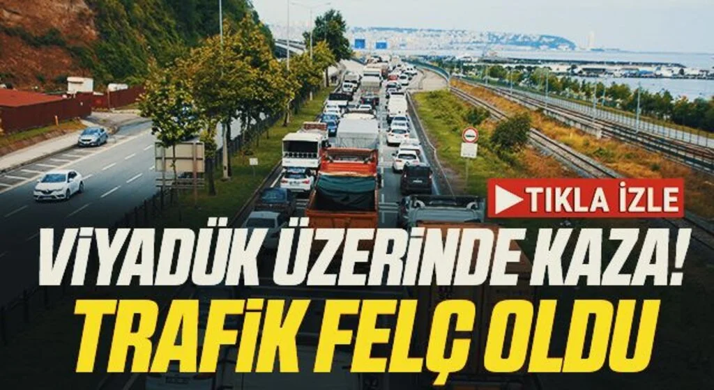 Samsun'da Viyadük üzerinde 3 araç çarpıştı, trafik felç oldu