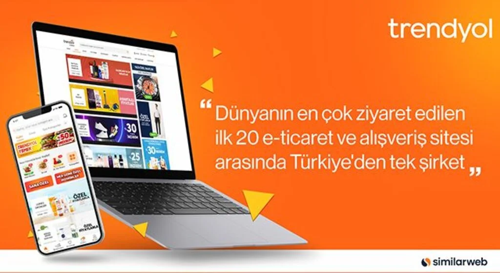 Trendyol, dünyanın en çok ziyaret edilen ilk 20 e-ticaret ve alışveriş sitesi arasındaki Türkiye’den tek şirket