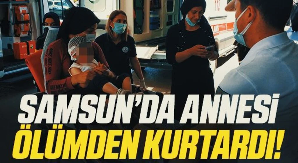 Üzerine vitrin devrilen çocuğu annesi ölümden kurtardı