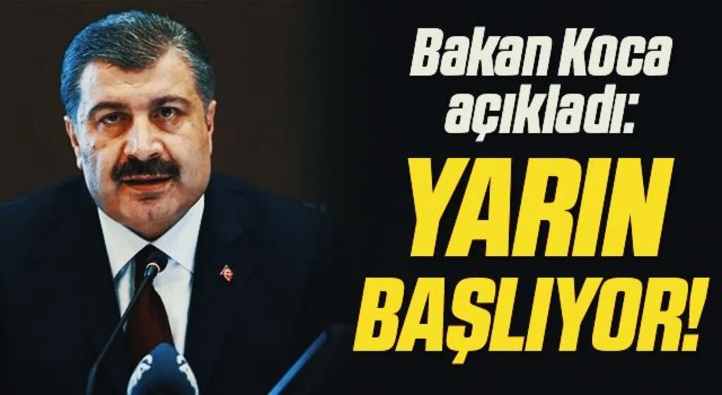 Bakan Koca'dan aşı açıklaması: Yarın başlıyor
