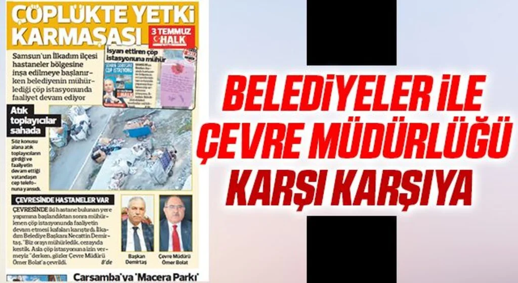 Belediye İle Çevre Müdürlüğü Karşı Karşıya