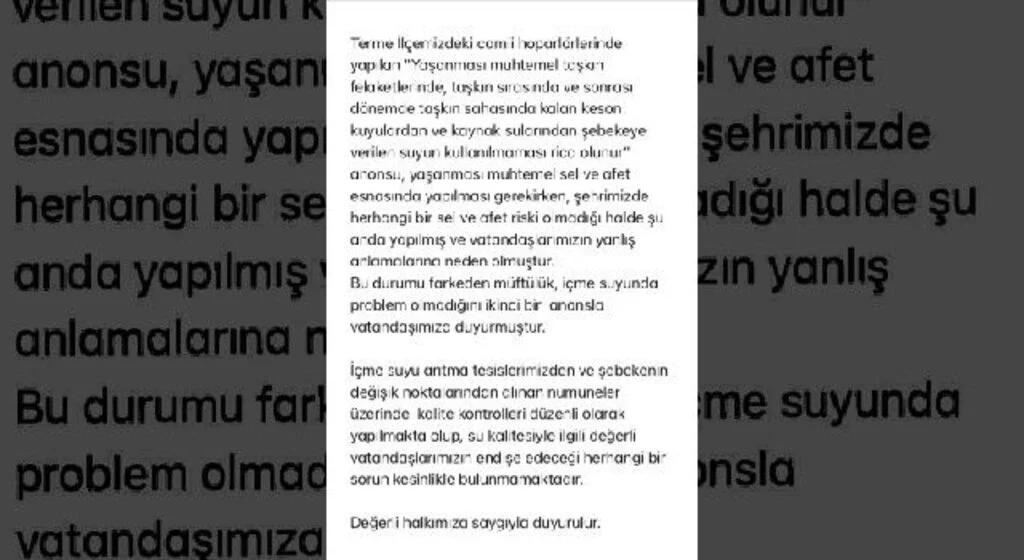 'İçme suyu' anonsu yanlış anlaşıldı, ilçede kargaşa oldu