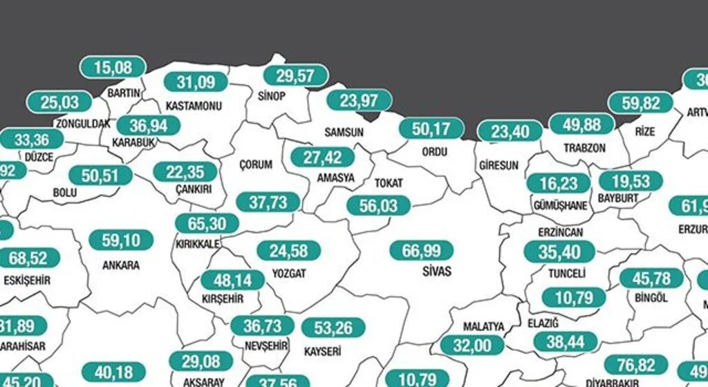 Karadeniz’de 5 ilde vaka sayıları arttı, 13 ilde düştü