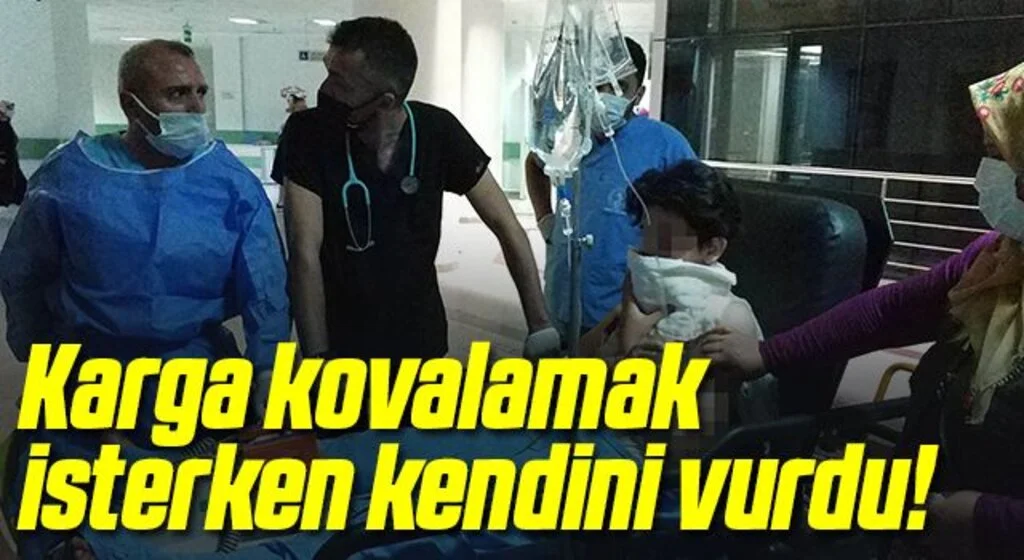 Karga kovalamak isterken ses fişeği ile kazara kendini vuran kız ağır yaralandı