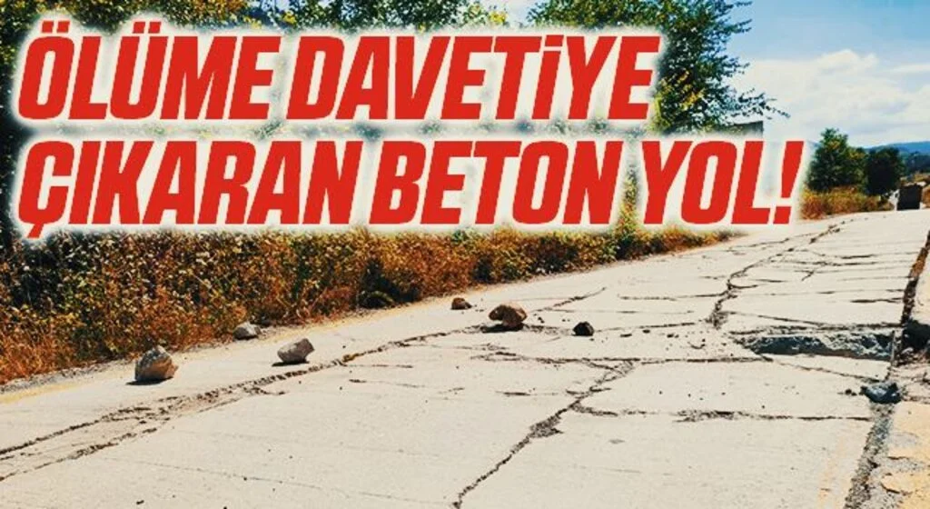 Samsun'da Ölüme davetiye çıkaran beton yol!