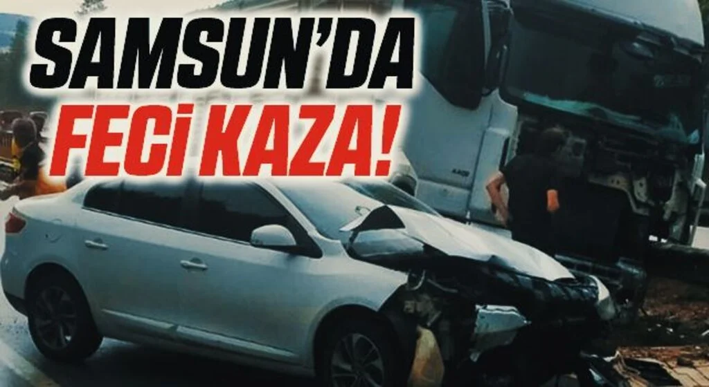 Samsun'da otomobil tır ile çarpıştı: 1 yaralı