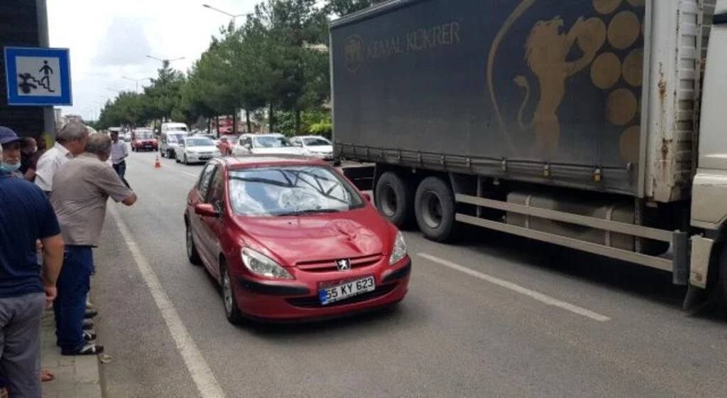 Üst geçidi kullanmadı, otomobil çarptı