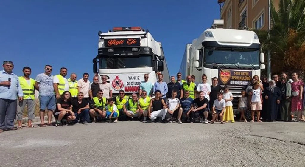 2 TIR yardımla Aksu'ya koştular