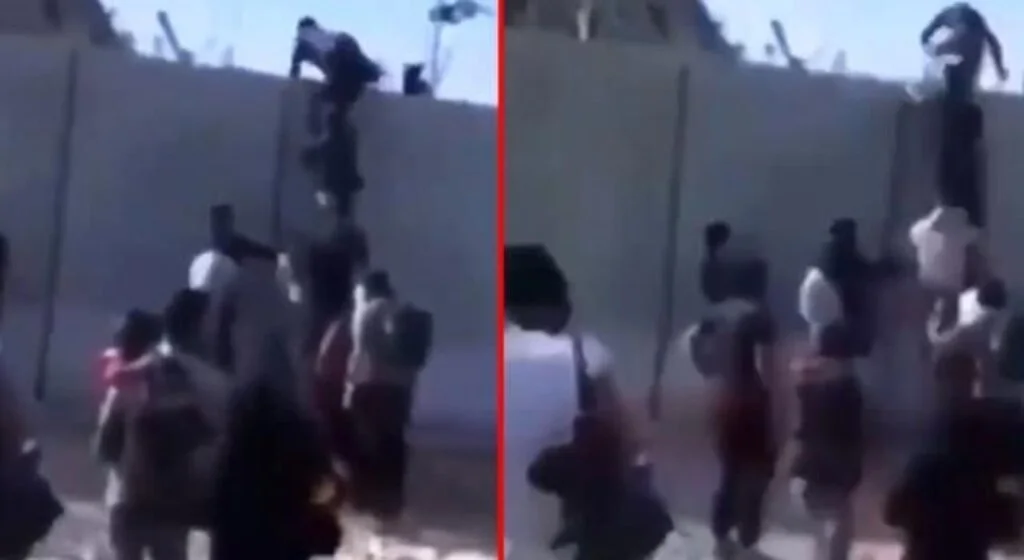 Afgan mültecilerin güvenlik duvarına merdiven dayayarak sınırı aştığı iddiası