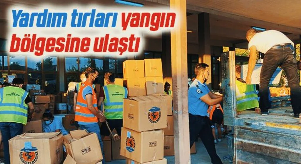 Atakum’dan giden yardım tırları yangın bölgesine ulaştı