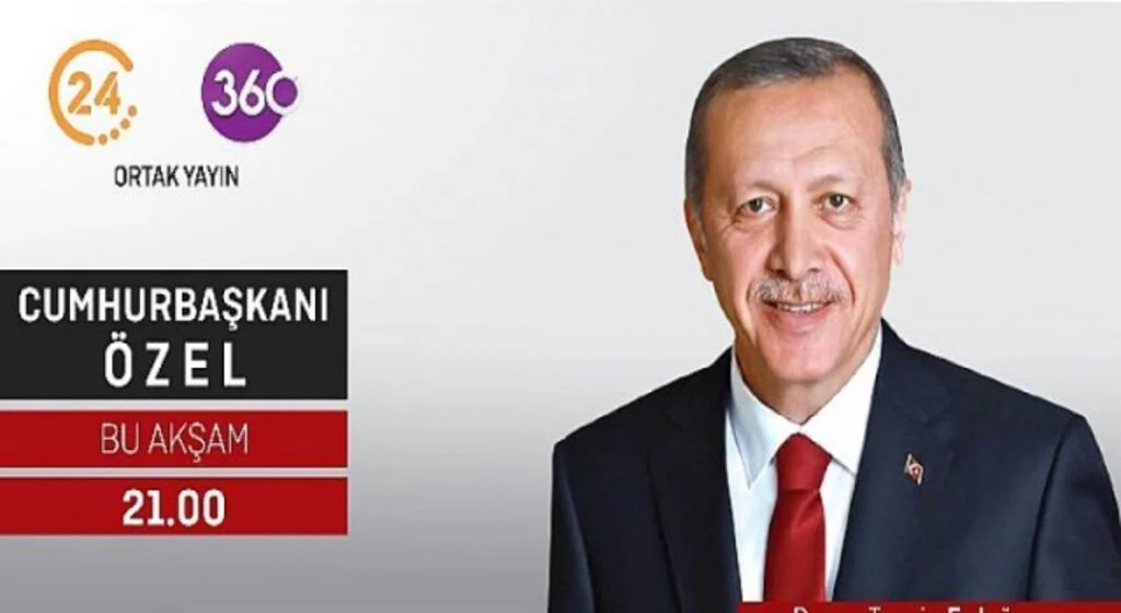 Cumhurbaşkanı Recep Tayyip Erdoğan, 24 TV ve 360 ortak yayınında gündeme dair tüm gelişmeleri değerlendirecek.