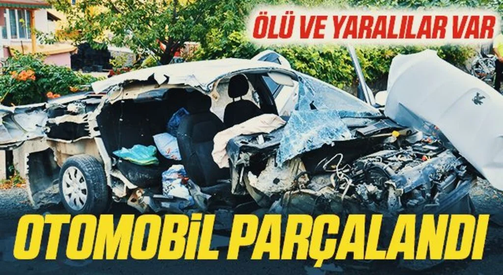 Direğe çarpan otomobil parçalandı: 1 ölü, 2 yaralı