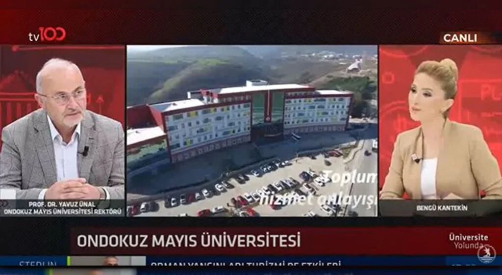 Rektör Ünal TV100'de OMÜ'yü tanıttı