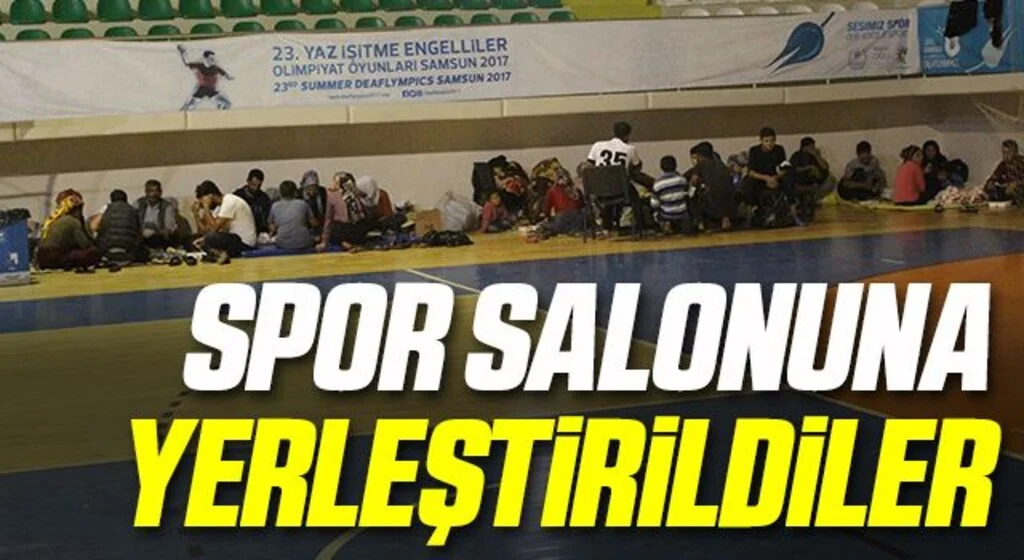 Sağanaktan etkilenen mevsimlik işçilere spor salonuna yerleştirildi