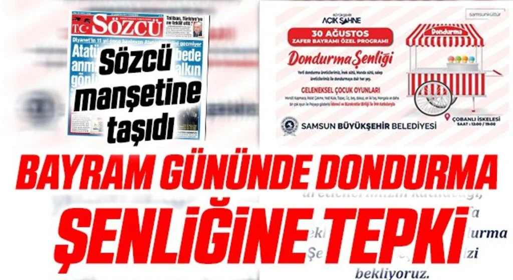 Samsun'da bayramda dondurma şenliğine tepki